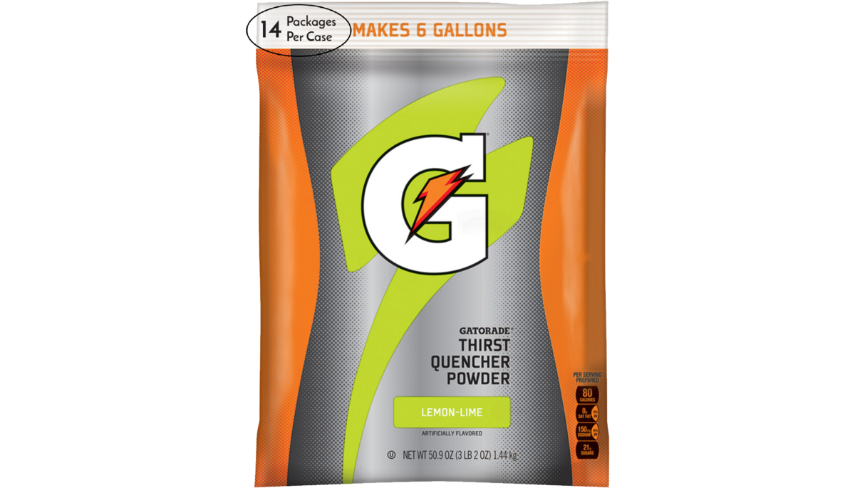 Gatorade lemon lime 6 gallon powder 14 packages per case